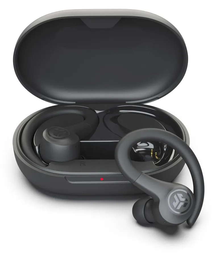 JLab GO Sport+ oordopjes met oorhaken in de oplaadcase